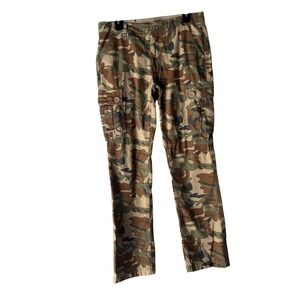 CARBON DENIM 32x32 Slim Straight Cargo Pants Camouflage‎ Mens Army Hunting